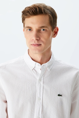 Lacoste Men's Regular Fit Shirt Organik Pamuk Erkek Gömlek Beyaz