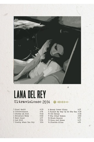 Lana Del Rey Ultraviolence Poster Tablo Ahşap Poster Dekoratif - 223815827