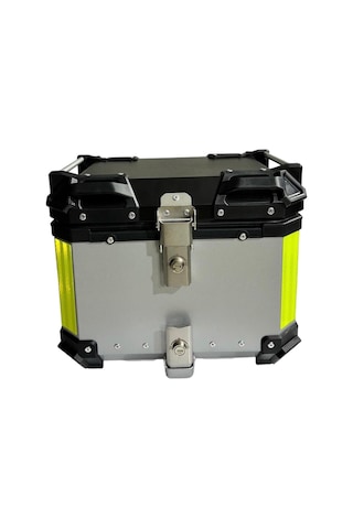 Alüminyum Motosiklet Çantası 36 Litre Silver Gri