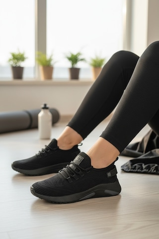 Enoch Unisex Ergonomik Tabanlı Hava Alan Fitness Ve Antrenman Ayakkabısı Siyah