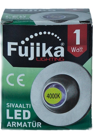 Fujika 1W 220V 3000K Sıva Altı Led Spot Gri