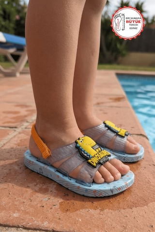 Gezer 13291 Dinazor Desenli Erkek Bebe Havuz Plaj Terlik-sandalet Buz