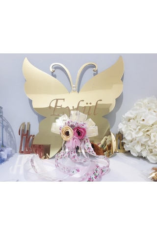 Pleksi Kelebek Kız Odası Kapı Süsü Çok Renkli