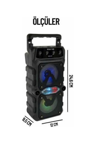 Büyük Boy Bluetooth Hoparlör Çoklu Bağlantı Çift Çıkışlı Taşınabilir Ksiz