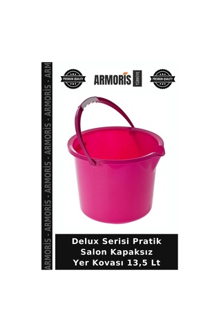 Delux Serisi Pratik Salon Kapaksız Yer Kovası 13,5 Lt Çok Renkli