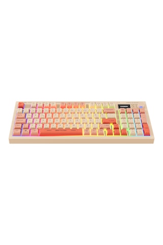 Everest Kb-85 Sılent Pro Kablosuz Bej/pembe/turuncu Sessiz Rgb Wireless 2.4ghz + Bt Q Membrane Oyuncu Klavyesi