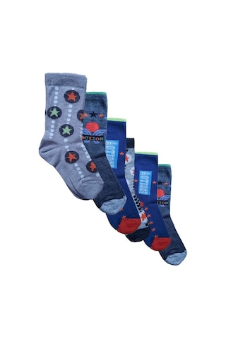 12 Li Erkek Çocuk Baskılı Uzun Soket Çorap Renkli Çocuk Çorap