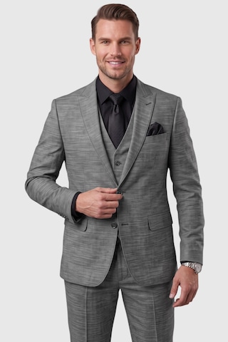 Deepsea Antrasit 3 Parça Slim Fit Yelekli Erkek Takım Elbise Çift Yırtmaçlı Modern Kesim 2601631