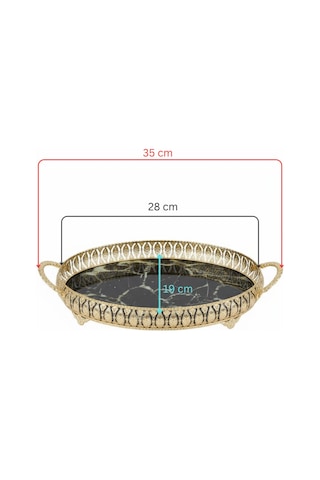 3 Adet Gold Renk Mermer Desen Metal Çerçeveli Cam Nişan-servis Tepsi Seti 28 19 Cm Rosegold