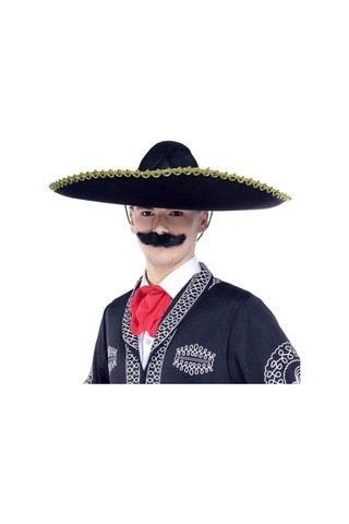 Sombrero Meksika Şapkası Mariachi Altın Şeritli Yetişkin Boy