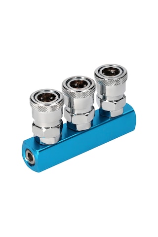3 Way Manifold Block Splitter Quick Connect Air Hose Splitter Coupler Air Compressor Splitter Pneumatic Air Compressor Manifold Fitting