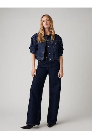 Xl Straight Kadın Jean Pantolon-13029 Dark İndigo - Worn İn