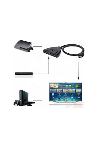 3 Port Kablolu Hdmi Switch Çoklayıcı Çoğaltıcı Splitter