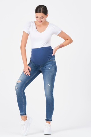 Busa Hamile Jean Skinny Mavi-mavi