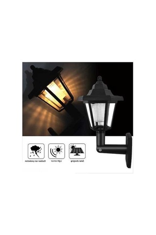 Ulzyvf Güneş Paneli L-ed Sensör Duvar Işığı, Altıgen Lamba, Sıcak Beyaz, Yol Bahçe Çit Lambası Sıcak Beyaz