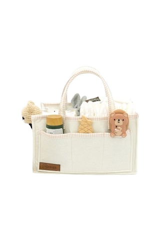 Mordesign Scotch Serisi Çok Amaçlı Kalın Keçe Anne Bebek Bakım Çantası Bej