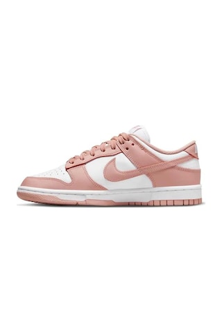 Nike Dunk Low Leather Unisex Sneaker Hakiki Deri Beyaz Pembe Spor Ayakkabı