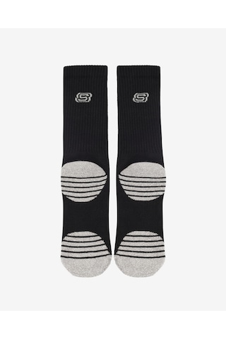 Skechers 3'lü Unisex Yarım Taban Destekli Crew Çorap Unisex Siyah Gri Çorap S119439-008