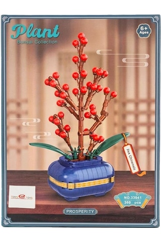 Toys E Toys Plant Bonsai Collection Ilex Chinensis Kırmızı Meyveli Bonsai Yapı Blok Seti 360 Parça 33041