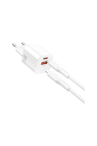 Wiwu Wi-g018 Cube Serisi Type-c To Lightning Gan Tech Pd Hızlı Şarj Kablolu Şarj Seti 33w Beyaz