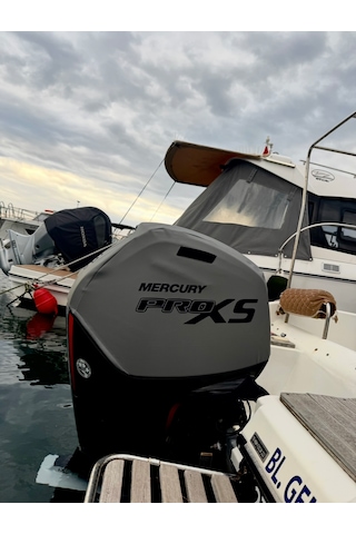 Tekne Motor Kılıfı Dıştan Takma Marin Deri 115 Hp Mercury Pro Xs