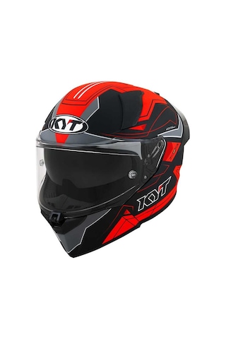 Kyt R2r Kapalı Kask Mat Gri - Kırmızı - Siyah