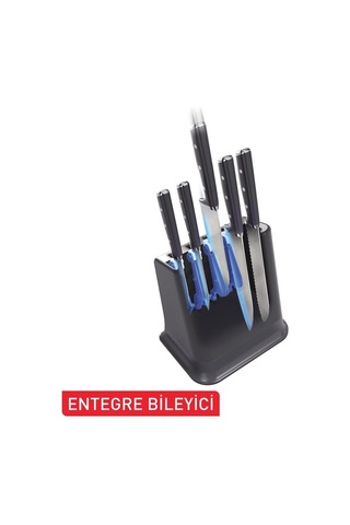 Tefal Eversharp Pro 5 Bıçaklı Entegre Otomatik Bileyicili Bıçak Seti Gri Siyah