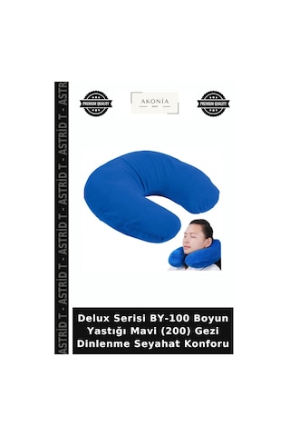 Delux Serisi By-100 Boyun Yastığı Mavi 200 Gezi Dinlenme Seyahat Konforu