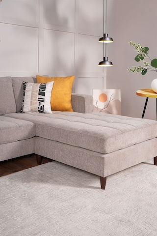 Moons Uzanmalı Köşe Takımı Sağ Sol Değiştirilebilir Bej