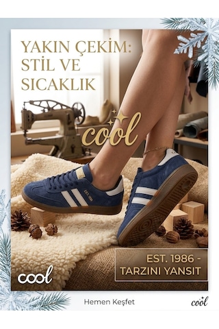 Cool Kids Genç Unisex Kışlık Su Geçirmez Kaydırmaz Hafif Kauçuk Taban Rahat Deri Spor Ayakkabı Lacivert