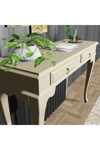 Roys Ahşap 120 Cm Krem Çekmeceli Petek Üstü Yüksek  Dresuar Krem