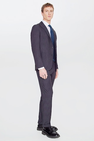Altınyıldız Classıcs Erkek Sıyah 360 Her Yöne Esneyen Slim Fit Taşıma Torbalı Çizgili Takım Elbise Siyah