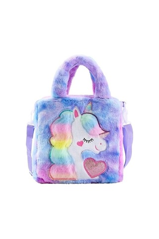 Dancemonkey Unicorn Karikatür Omuz Çanta - Mor Mor Mor