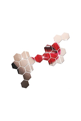 Fosenze Küçük Altıgen Gümüş Akrilik Ayna Sticker - Ev Dekorasyonu Dıy Sanat Wall Art Gümüş