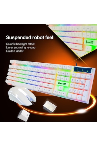Shipadoo D280 RGB Kablolu Mekanik Klavye Mouse Set