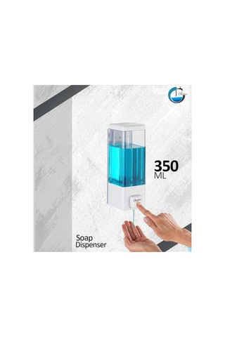 Duvar Tipi Manuel Sıvı Sabunluk 2 Adet Yapıştırmalı Ve Vidalı Akıtmaz Sabun Dispenseri 350 Ml V-1 Beyaz