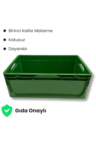Alpbx 1.kalite Yeşil Plastik Kasa 60x40x22 Cm - Kutu 44 Litre