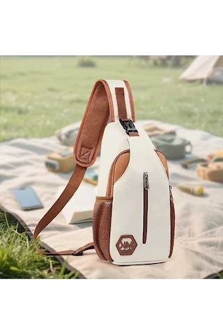 Trendooze Off White Kadınlar İçin Kapasiteli Nylon Çanta Askılı Ayarlanabilir Beyaz Beyaz