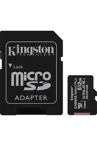 Kıngston 512Gb UHS-I SDXC Canvas Select Plus Microsd Hafıza Kartı