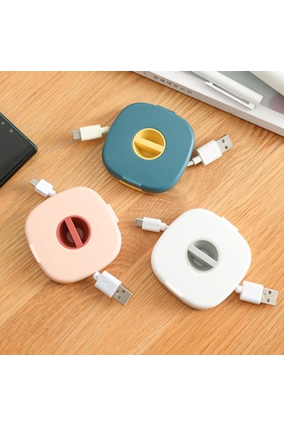 Yifomall Pembe Abs Kablolu Aleti Düzenleyici - Döner Tasarım, Telefon Tutucu, Ev/ofis/seyahat İçin Dayanıklı Kabloları Toplama Kutusu