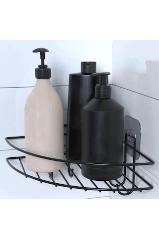 Yapışkanlı Banyo Köşeliği Kancalı Köşe Rafı Duş Şampuanlık Duvar Düzenleyici Organizer Raf 4172 Çok Renkli