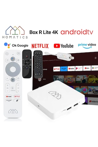 Homatics Box R Lite 4k Tvbox Beyaz Tuner M8 Kumanda İle Birlikte