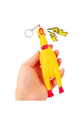 Bağıran Tavuk Anahtarlık Çığlık Atan Horoz Oyuncak Shrilling Chicken 16 Cm - 1 Adet