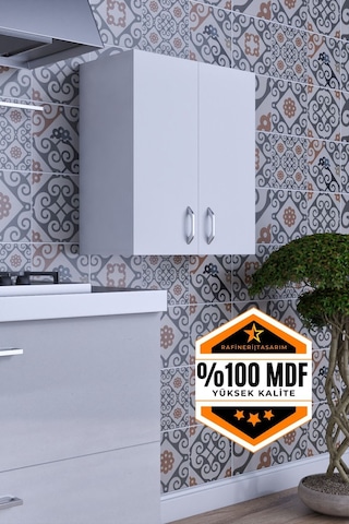 Rafineri Moza Çok Amaçlı Dolap Kapaklı Mutfak Balkon Banyo Mdf Beyaz