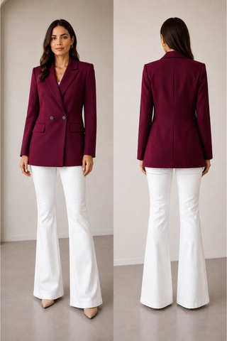 Gül&can Butik Mürdüm Blazer Ceket Bordo