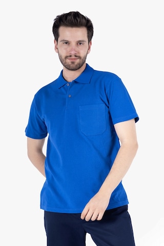 Yıldırımlar Polo Yaka T-shirt %100 Pamuk Cepli Saks Mavi