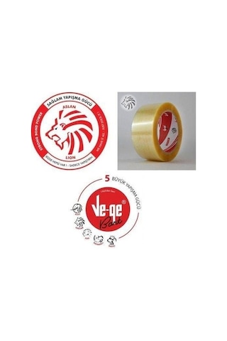 Ve-ge Aslan Şeffaf Koli Bandı 45 Mm X 100 M 3 Adet 3