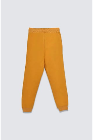 Bunny Hopp 2 Iplik Şardonlu Düz Renk Beli Bağcıklı Cepli Unisex Çocuk Eşofman Altı Hardal