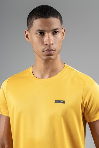 Maraton Regular Erkek Bisiklet Yaka Safran T-shirt Safran
