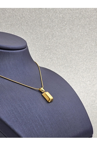 Xuping Külçe Model Çelik Kolye Gold Renk Standart Boy Altın
